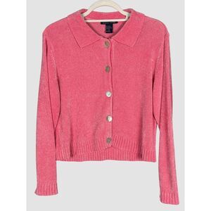 Boston Proper Pink Cardigan Sweater Soft Knit Button Front XS